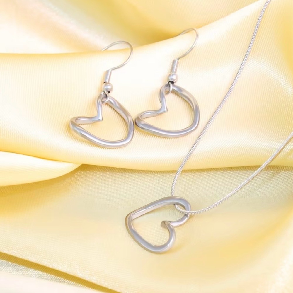 Heart Necklace and Earring Set